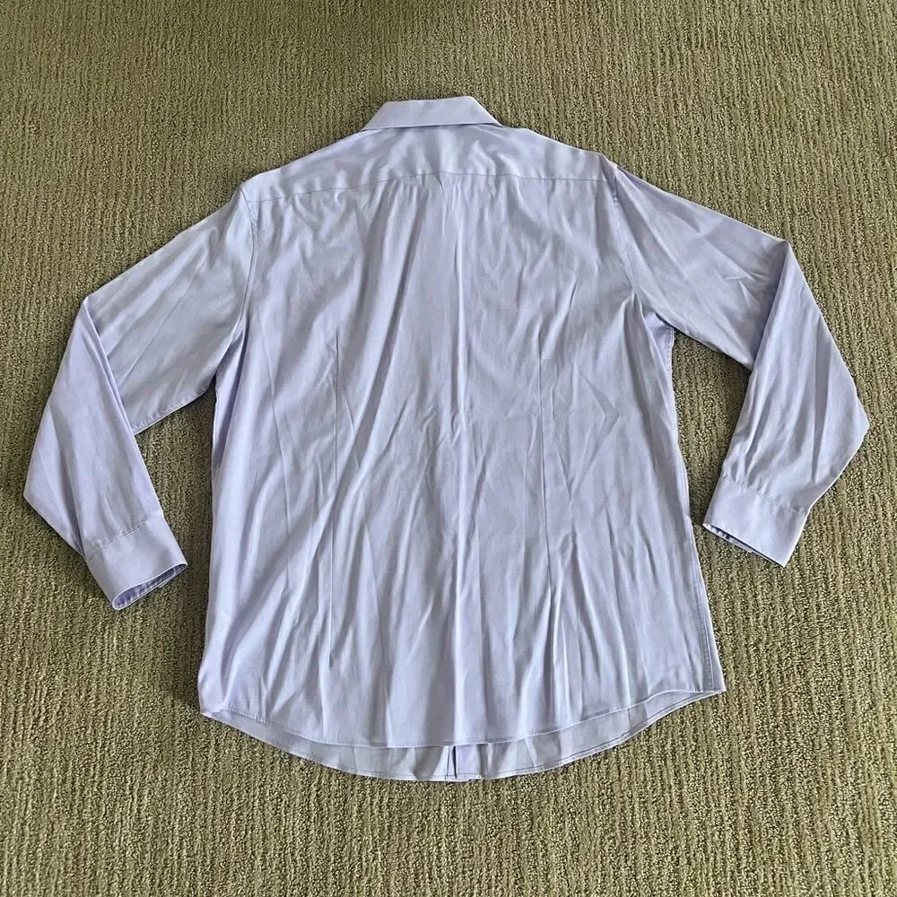 DKNY Mens Light Purple Shaped Slim Fit Button Down Shirt